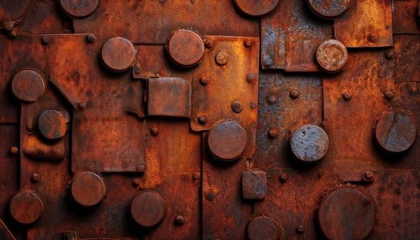 rusted steel metal texture useful as a background, AI generated image
