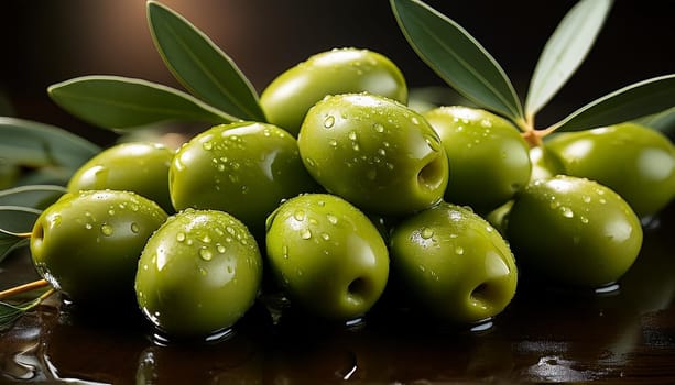green olives vegan food, AI generated image
