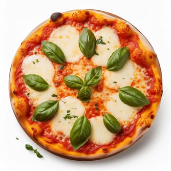 margherita pizza traditional Italian baked food, AI generated image