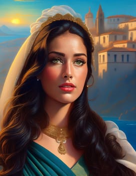 portrait of pretty young woman, AI generated image