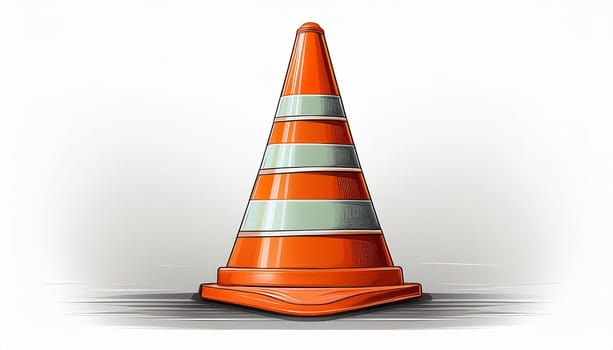 traffic cone sign illustration, AI generated image
