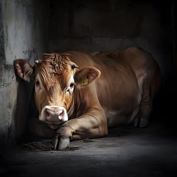 Sad Depressing Farm Cow agricultural Animal