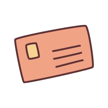 Doodle letter envelope icon or logo, hand drawn with thin black line. Isolated on white background. Vector illustration