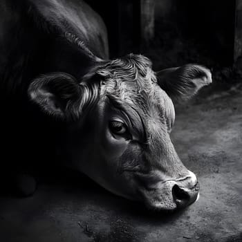 Sad Depressing Farm Cow agricultural Animal