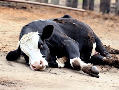 Sad Depressing Farm Cow agricultural Animal