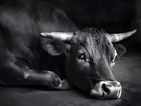 Sad Depressing Farm Cow agricultural Animal