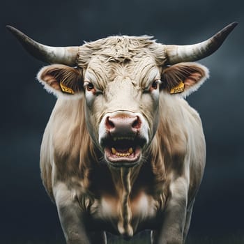 Angry Shouting Farm Cow agricultural Animal Black and White