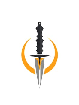 Red Sword Dagger Weapon Icon Logo Symbol Emblem