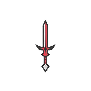 Red Sword Dagger Weapon Icon Logo Symbol Emblem
