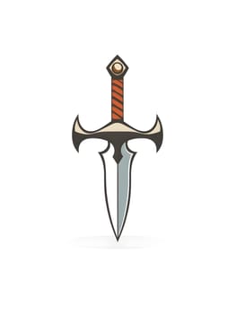 Red Sword Dagger Weapon Icon Logo Symbol Emblem