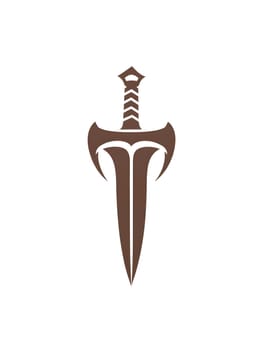 Red Sword Dagger Weapon Icon Logo Symbol Emblem