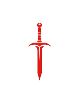 Red Sword Dagger Weapon Icon Logo Symbol Emblem