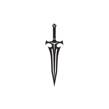 Red Sword Dagger Weapon Icon Logo Symbol Emblem
