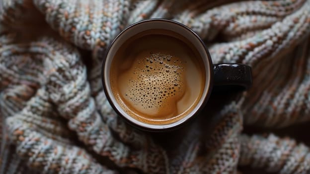 Bird's eye view of a coffee mug