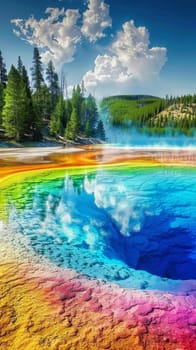 Breathtaking rainbow-colored hot springs