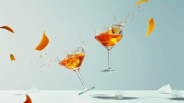 Captivating layout featuring levitating cocktail glasses