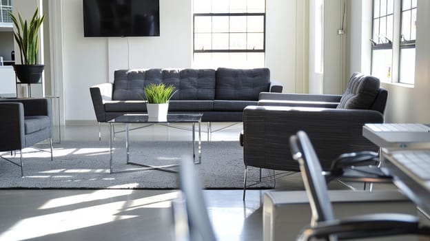 Clean and modern furnishings offering blank space for your promotional materials