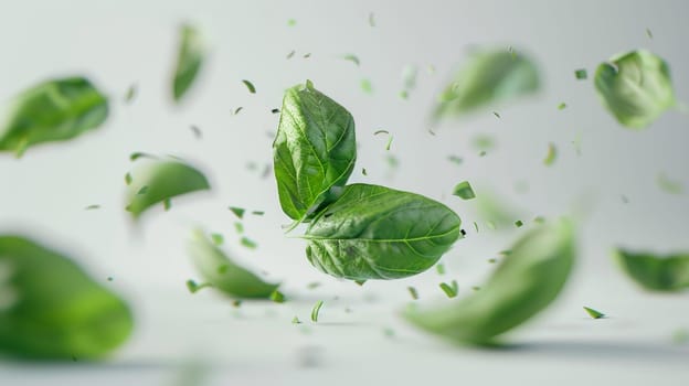 Clean and basic shot of a spinning piece of basil