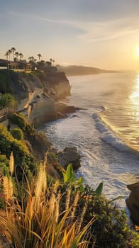 Coastal cliffs offering panoramic ocean views