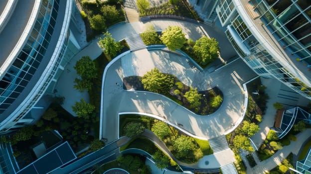Contemporary architecture captured from above