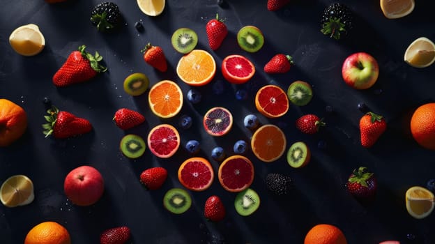 Dynamic layout of rotating fruits forming a dynamic pattern