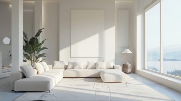 Elegant home decor with clean lines and empty areas ready for your message