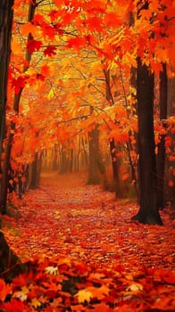 Enchanted maple forests ablaze with autumn hues