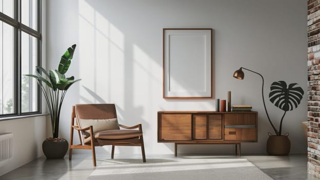 Eye-catching poster showcasing minimalist interior decor arrangements for contemporary homes