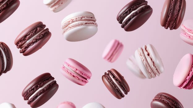Industrial-inspired layout pattern featuring floating macarons in an urban arrangement