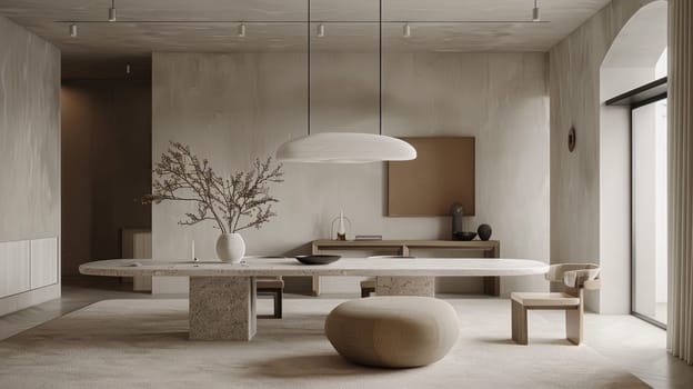 Interior decor featuring minimalist lighting fixtures and decor accents
