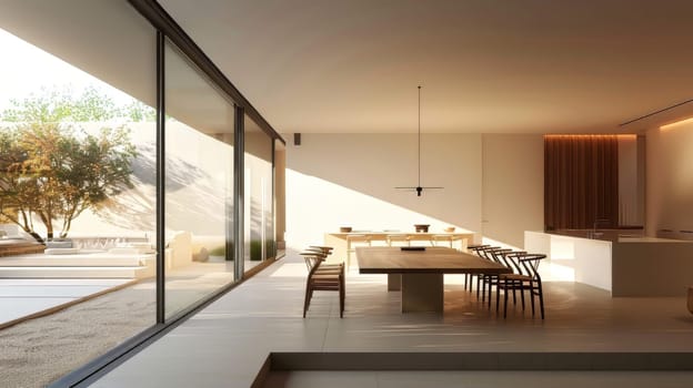Minimalist dining area with uncluttered design