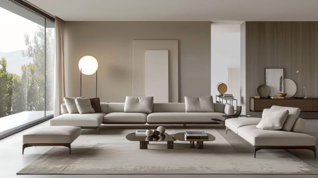 Minimalist furniture arrangement maximizing space