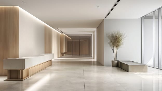 Minimalist office interior with room for custom branding