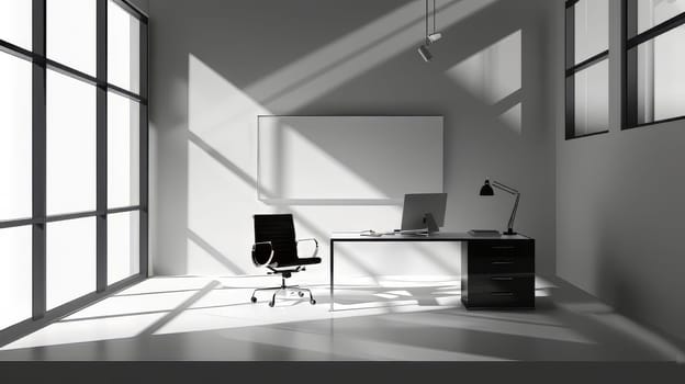 Minimalist office interior with room