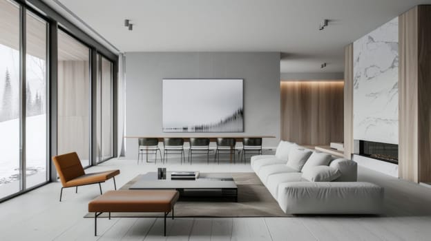 Minimalist interior design focusing on functionality and simplicity
