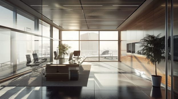 Minimalist office interior with room for custom branding