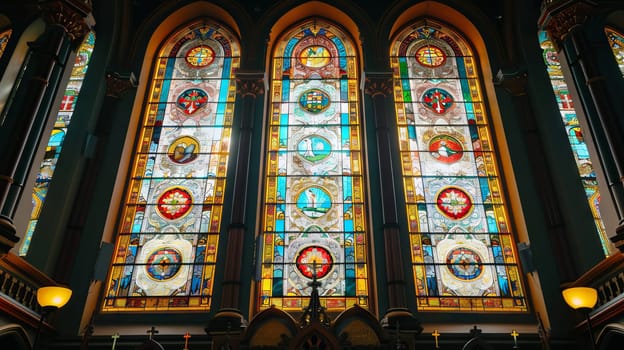Layout of church windows in a symmetrical design