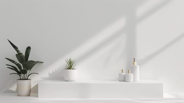 Minimalist product display with copy space for advertising