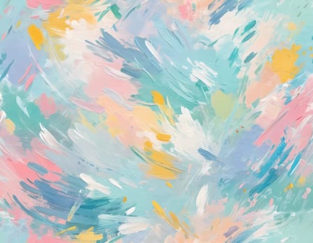 Artwork features an abstract design characterized by gentle pastel colors and soft brush strokes, creating a calming and artistic atmosphere perfect for any creative space. Generative AI.