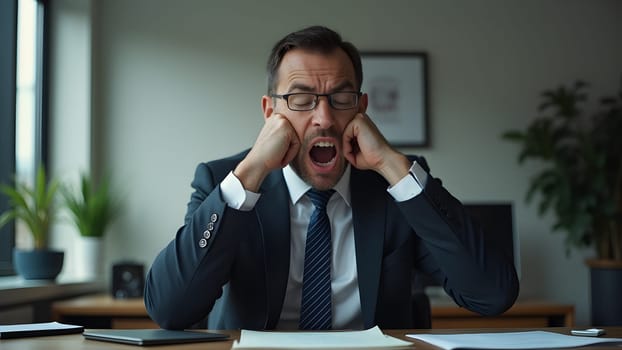 Desperate businessman in the office