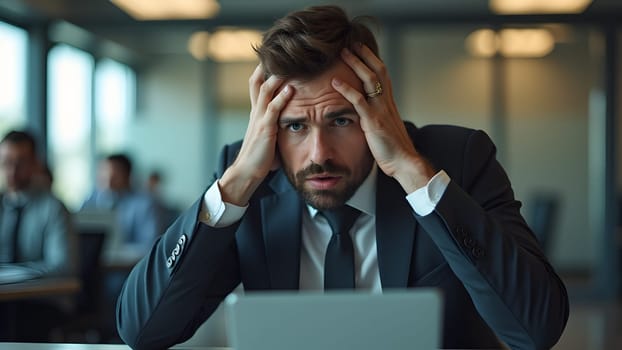 Desperate businessman in the office