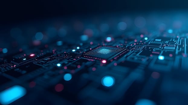 Abstract blue electronic tech design