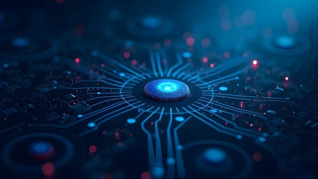 Abstract blue electronic tech design