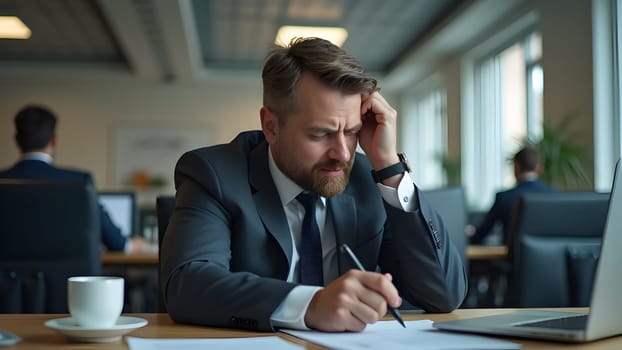 Desperate businessman in the office