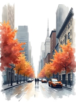 New York city watercolor art