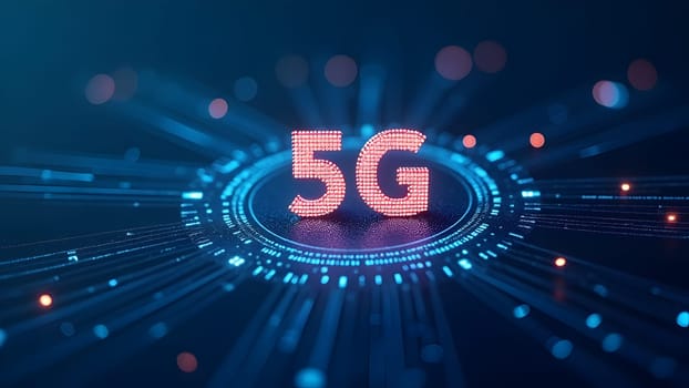 Abstract blue design for 5G technology