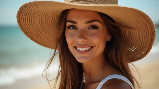 Beautiful woman portrait in hat