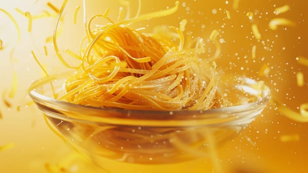 Modern poster design highlighting a spinning plate of pasta