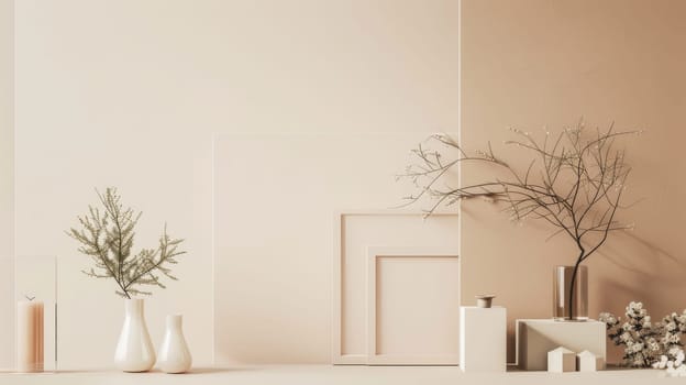 Neutral color palette with space for promotional messaging