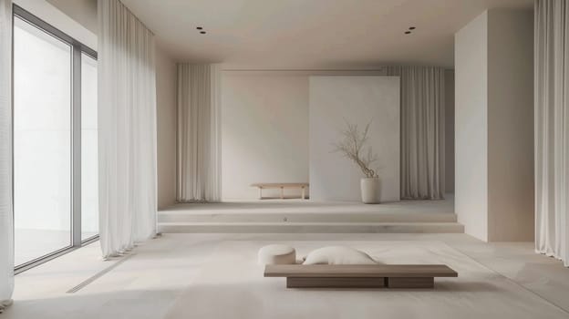 Neutral color palette and clean aesthetics in minimalist space